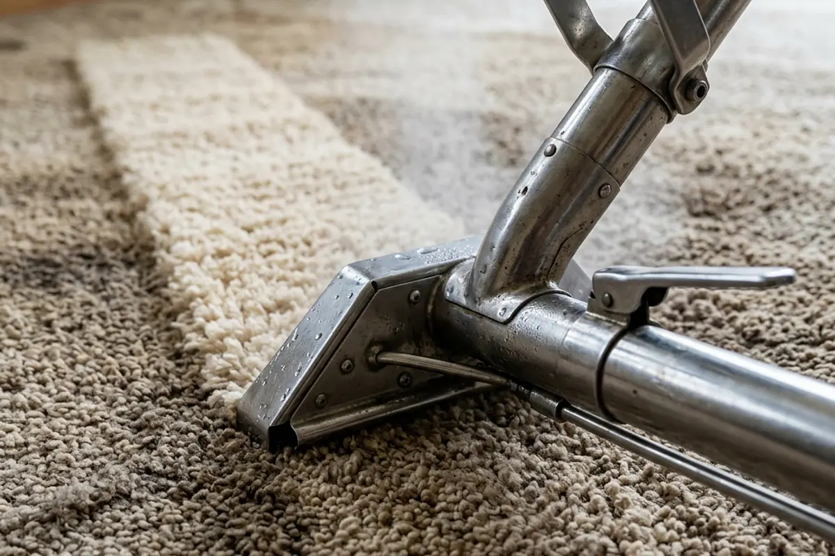 Carpet steam cleaning crew working in Glengala